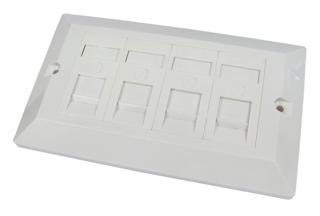 Cat 6 quad port Faceplate + 4 x modules