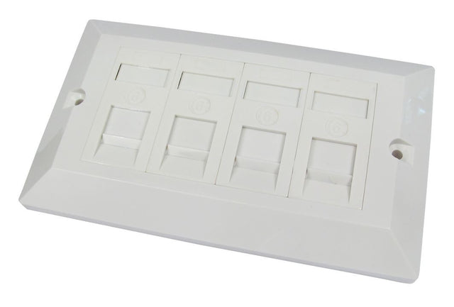 Cat 6 quad port Faceplate + 4 x modules