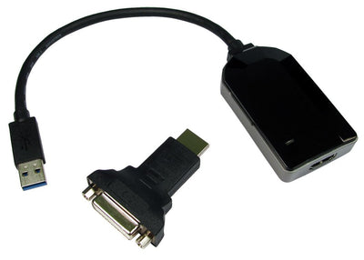 USB 3.0 to HDMI with DVI adaptor and Built-in Cable