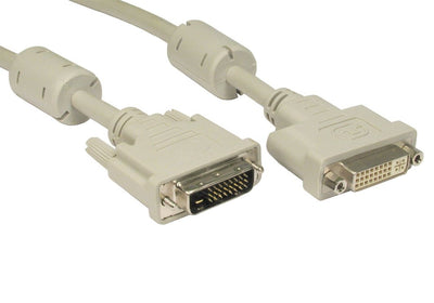 2mtr Beige DVI-d Single Link M - F extension Cable