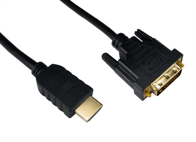 HDMI M - DVI-D Dual Link Black Cable Gold