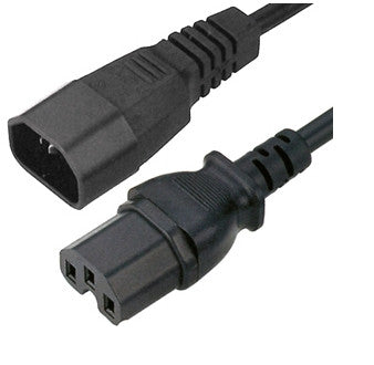 IEC extension cables C14 (male) to C15 (Female) - 2mtrs