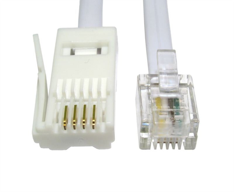 BT M - RJ11 M 4 Wire Straight Modem Cable High Quality